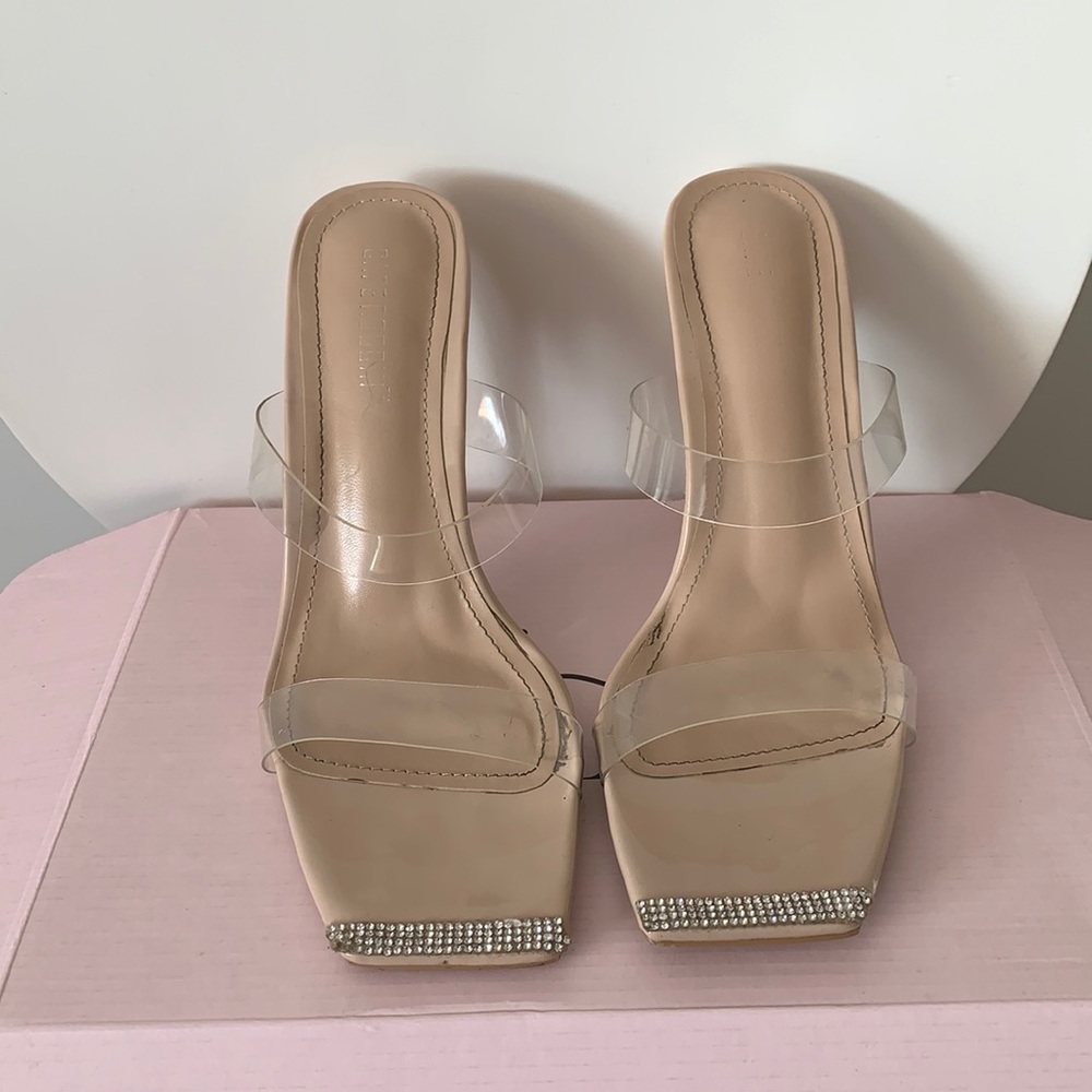 Clear strap heels